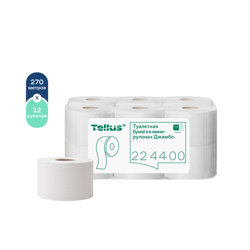 Tellus туалетная бумага в мини-рулонах Джамбо