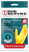 ONE service Перчатки латексные Универсальные прочные, 1 пара, (144шт/ящ)