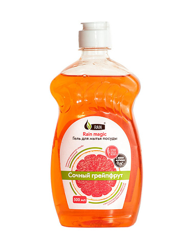 RAIN magic Гель для мытья посуды Сочный грейпфрут, 0,5 л